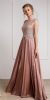 Main image of Embellished Sheer Top Long Prom Pageant Satin Dress
